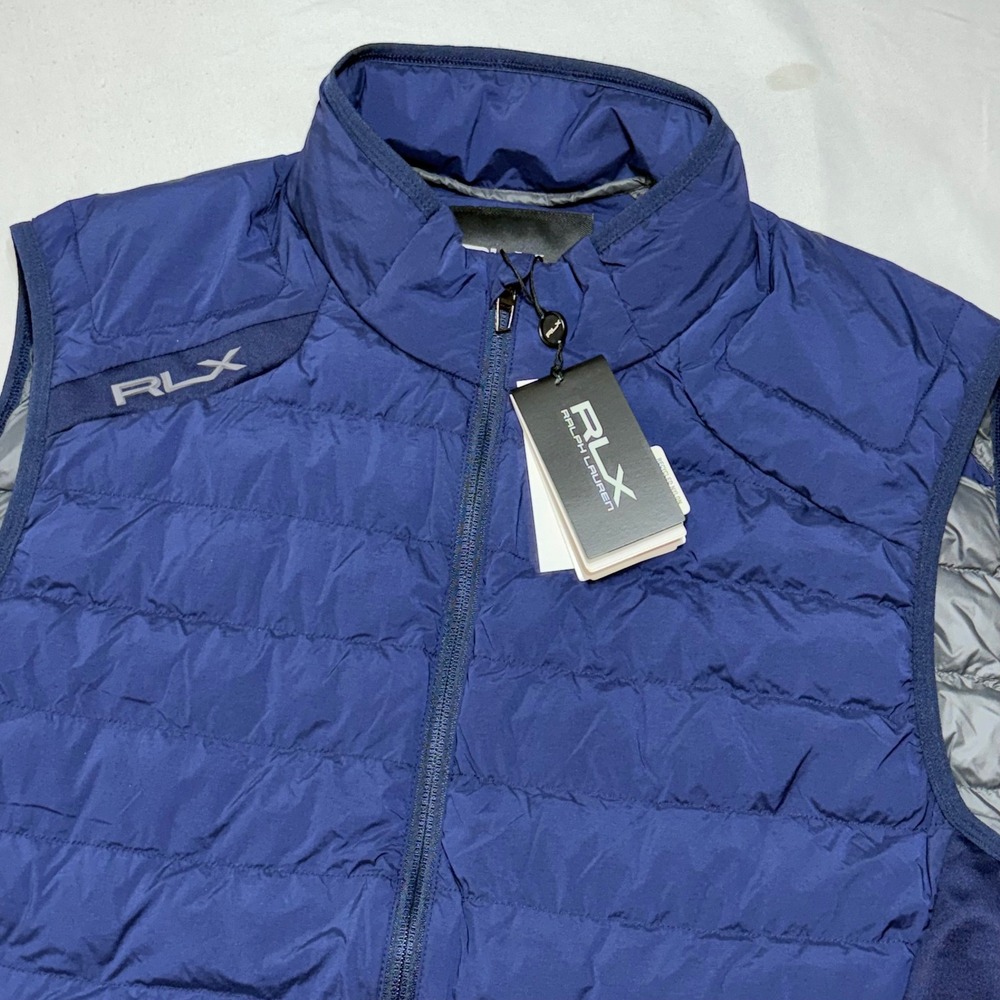RLX Ralph Lauren Golf Vest Mens XL Navy Blue Puffer Primaloft Water Repellent NW